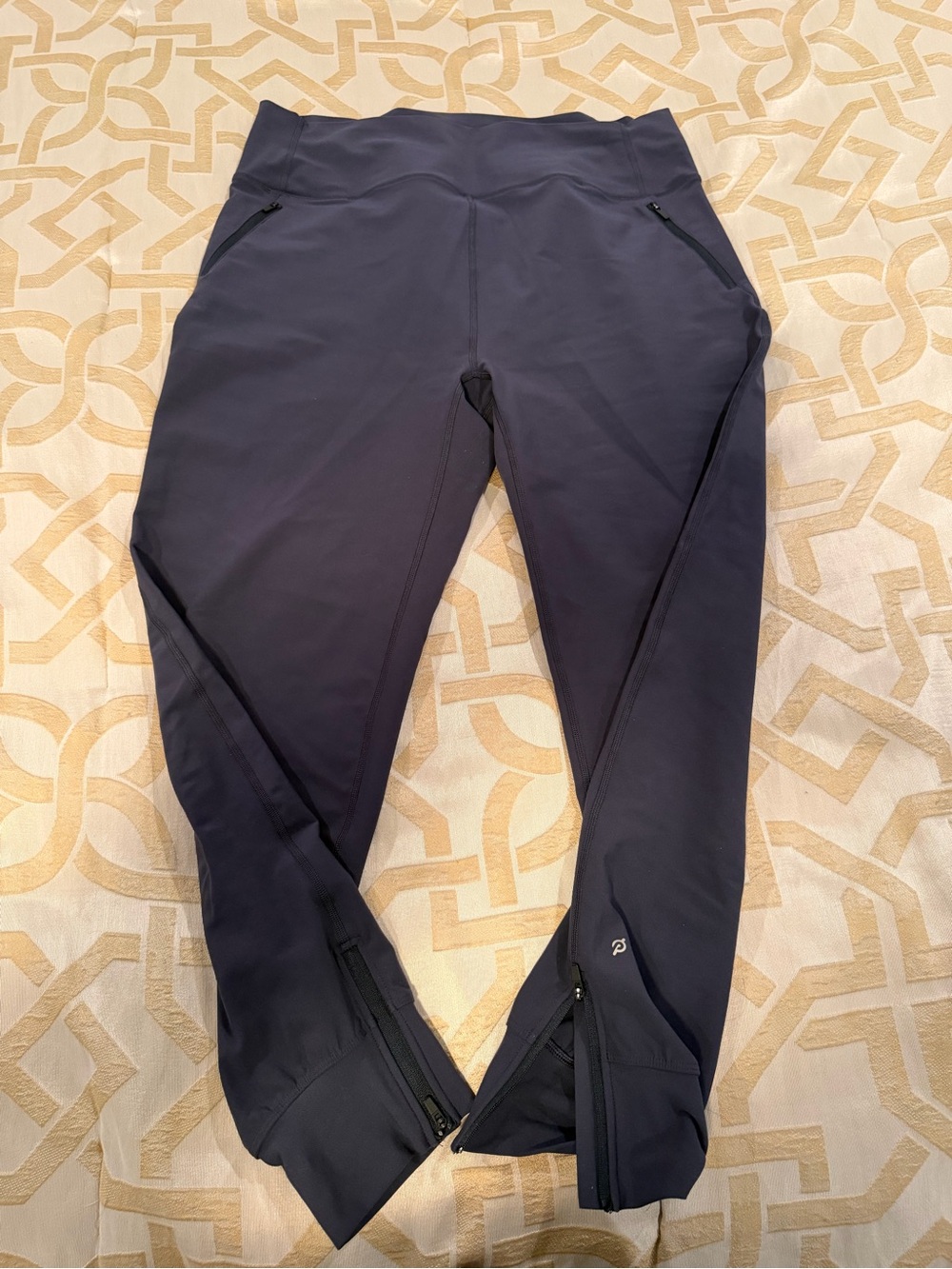 Performance Navy Zip-Leg Athletic Leggings